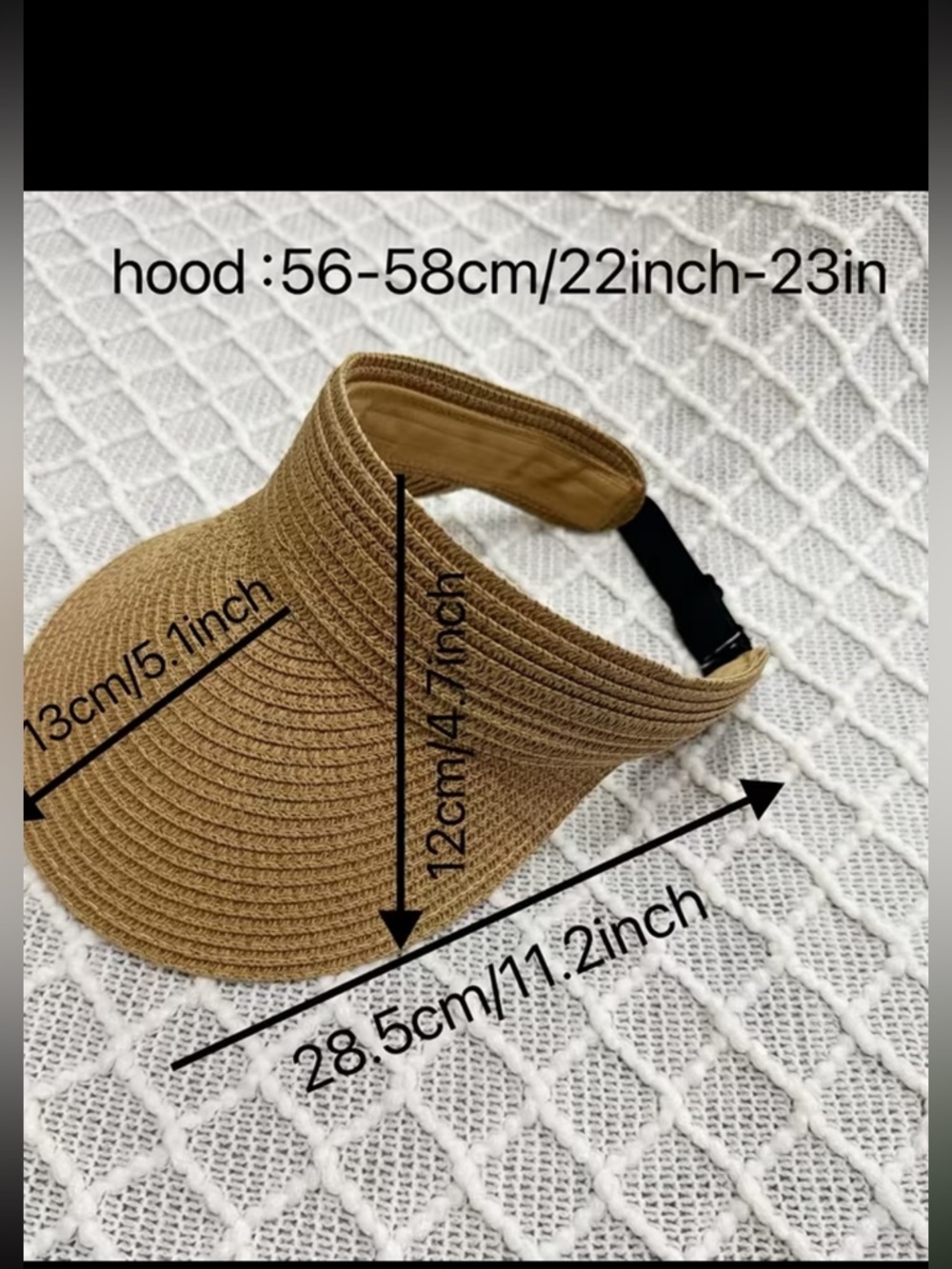 Straw Crossbody Bag & straw visor - Neutral Tan - Picture 4 of 5